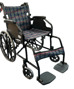 Xe lăn vải kẻ có tay phanh OROMI 874
